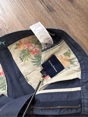Tommy Bahama Navy Flat-Front Cotton Shorts